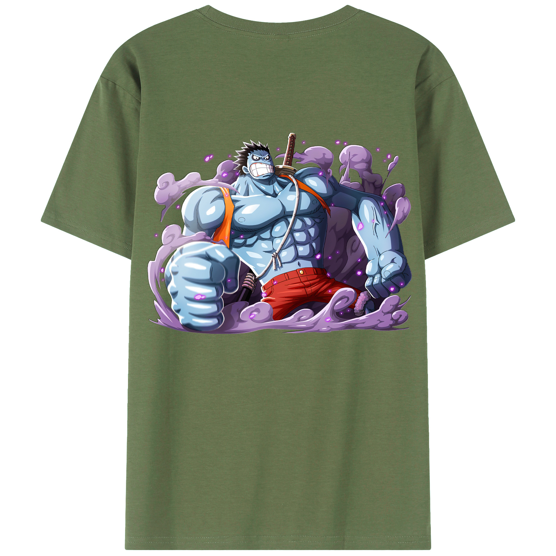 ワンピース モンキー・D・ルフィ ONE PIECE Monkey D. Luffy 綿100％ メンズ半袖Tシャツ（バックプリント） 通気性